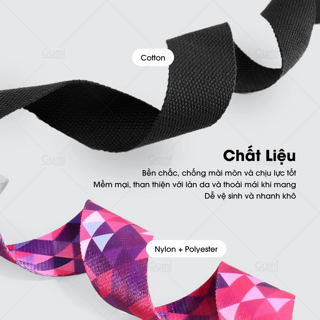 Dây Buộc Thảm Tập Yoga Đeo Vai Kết Hợp Dây Uốn Dẻo Cotton Co Giãn Yoga - Pilates - Gym - BuocTham
