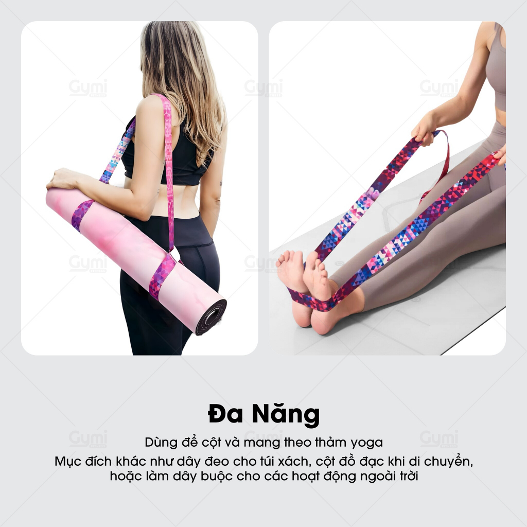 Dây Buộc Thảm Tập Yoga Đeo Vai Kết Hợp Dây Uốn Dẻo Cotton Co Giãn Yoga - Pilates - Gym - BuocTham