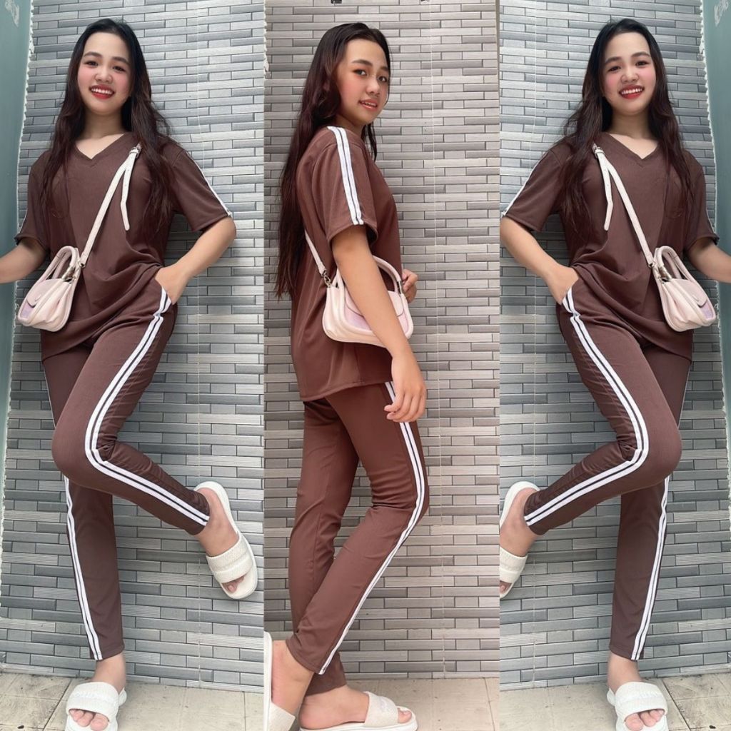 Đồ Bộ Nữ Quần Dài Áo Tay Ngắn Bigsize ESHOP Đồ Mặc Nhà Sang Chảnh - Set Bộ Dài Đẹp Dễ Thương GM68