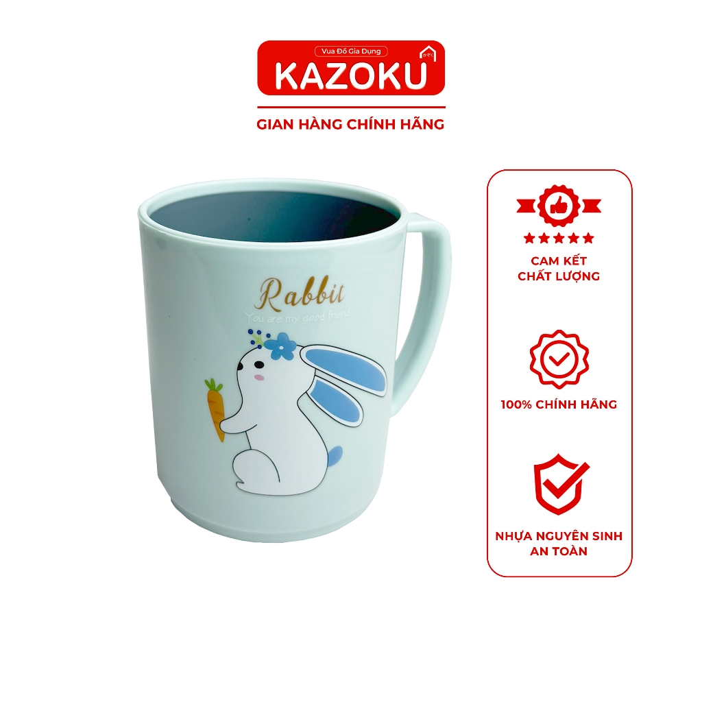 Cốc Uống Nước Hình Thỏ Đáng Yêu -Ly Chịu Nhiệt 20C đến 110C - Dung Tích 430mL - Ly Nhựa Dễ Thương In Hình Thỏ [1244]