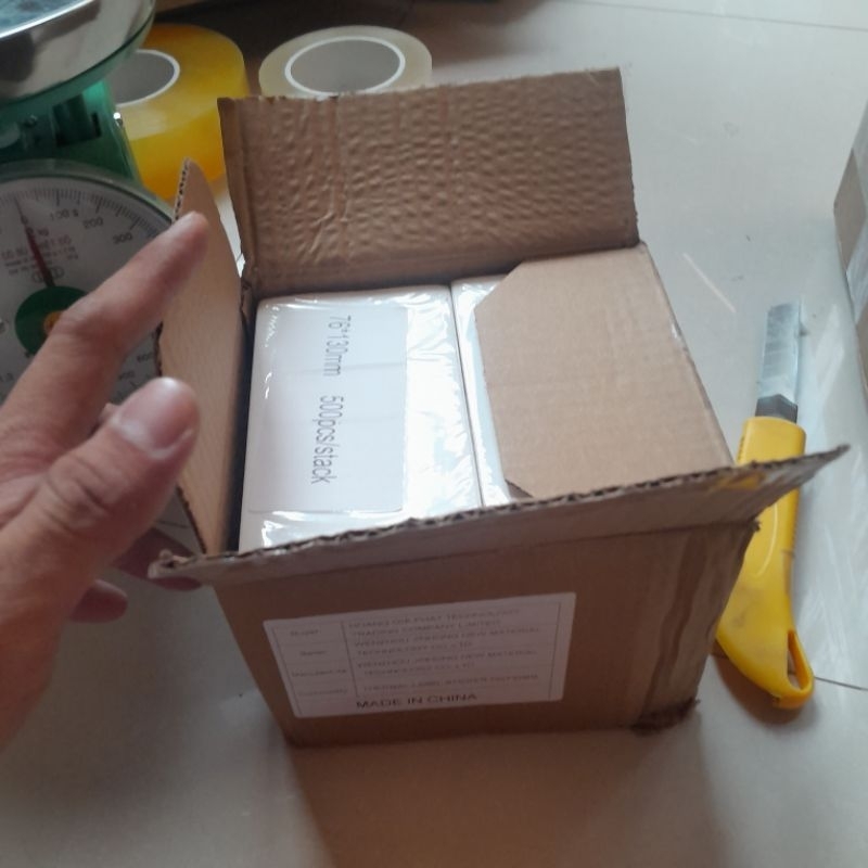 Giấy in nhiệt 76x130 A7 500 tờ tự dính in đơn shopee ghtk ninjavan vnpost j&t
