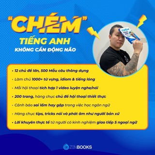 Sách - Chém Tiếng Anh Không Cần Động Não - Vũ Vi Bình  (Bino chém tiếng Anh)