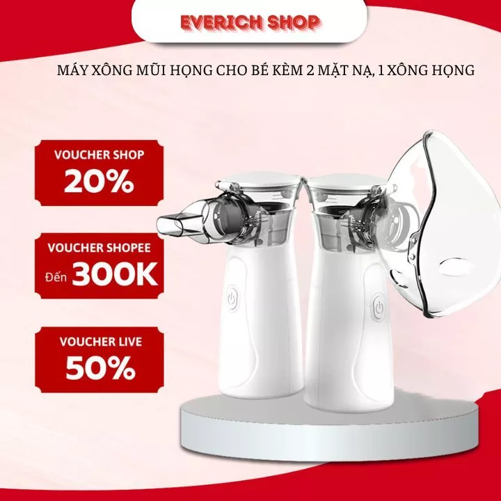 Máy Xông Mũi Họng Cầm Tay Nebulizer Cho Trẻ Em Và Người Lớn Công Nghệ Nhật Bản Máy Thở Khí Dung Xông Mũi Họng Gia Đình