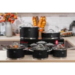 Bộ Nồi Phủ Sứ Chống Dính Amey AM096 Hợp Kim Nhôm Truyền Nhiệt Nhanh, Nắp Kính Cường Lực - Nhà Bếp Thiên Hà — ảnh 4