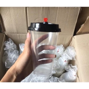 50 Cốc, Ly Nhựa Tim Phi 90mm Dáng Cao Trà Sữa Trong Suốt Dày Dặn Dung Tích 500ml, 700ml-1 (660ml) -Tổng Kho Hải Hạnh