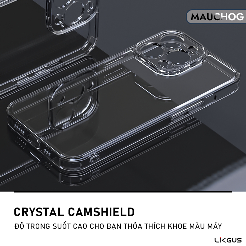 Ốp Trong Suốt Likgus Bảo Vệ Camera Chống Sốc Cho Điện Thoại iPhone 17 Pro Max 16 15 14 13