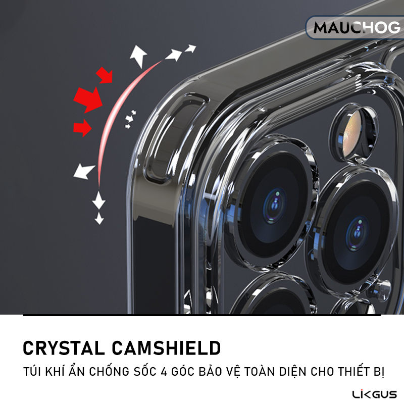 Ốp Trong Suốt Likgus Bảo Vệ Camera Chống Sốc Cho Điện Thoại iPhone 17 Pro Max 16 15 14 13