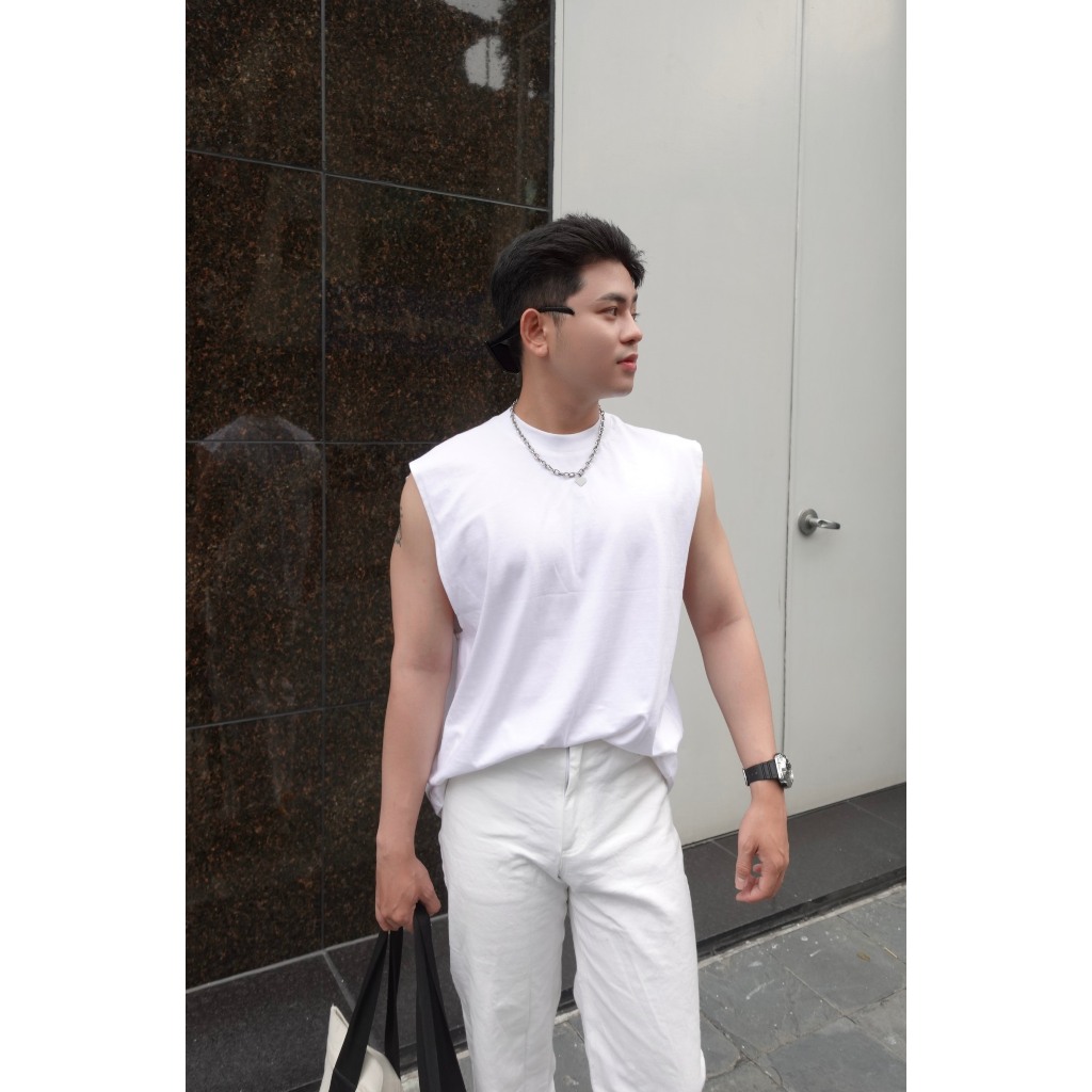 Áo tanktop nam MetaForm, Áo thun ba lỗ nam vải cotton áo form rộng, kiểu dáng basic thoáng mát