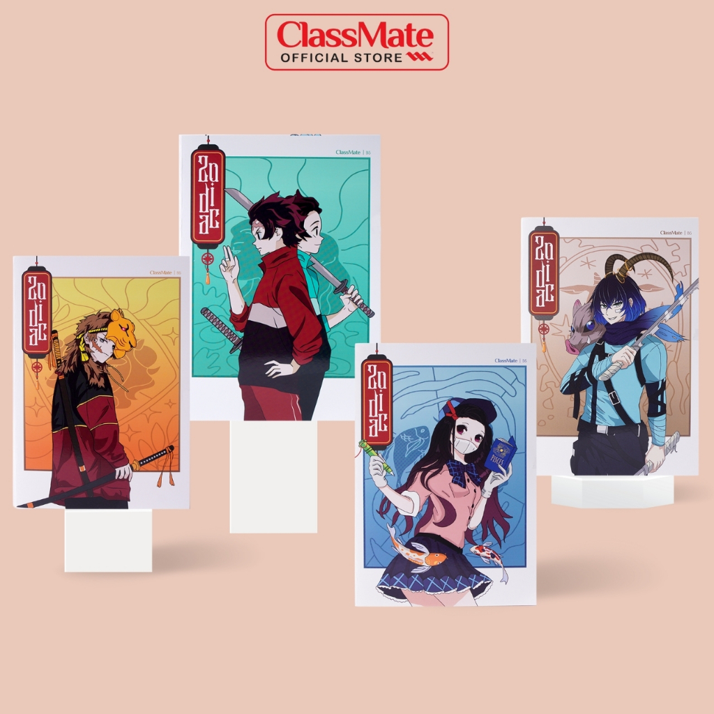 Vở ClassMate Vở Kẻ Ngang 80/120/200 Trang, Vở Viết B5 Thiết Kế Zodiac Bìa Cán Mờ Chống Nước, Dòng Kẻ 2 Màu Chống Lóa Mắt