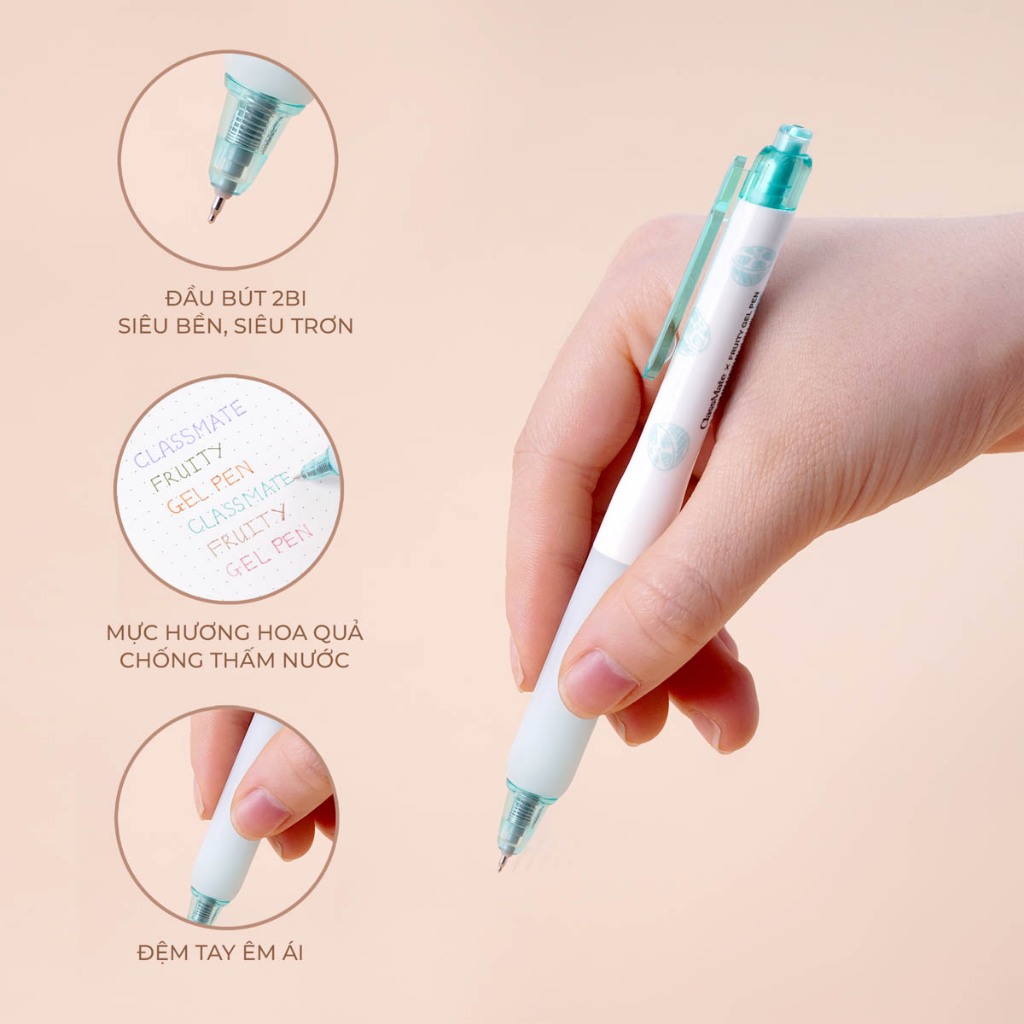 Bút Gel Hương Hoa Quả CLASSMATE - 1 Chiếc, Bút Ngòi ST 2 Bi Siêu Trơn, 0.5mm Mực Chống Nước Nhiều Màu, Nhiều Mùi Độc Đáo