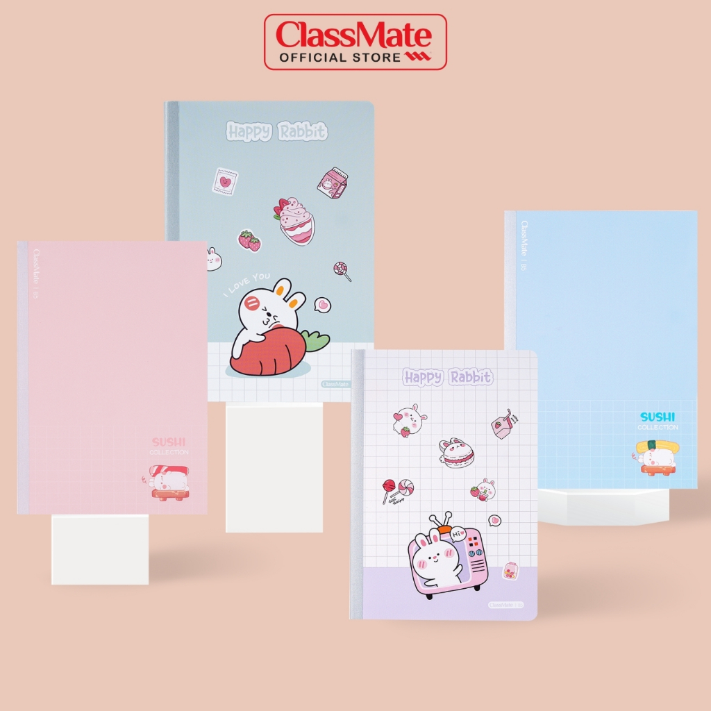 Vở Caro Classmate Vở Ô Vuông Caro 100/200 Trang, 80gsm, Vở May Gáy B5 Bìa Rabbit Chống Nước, Học Tiếng Trung, Ghi Chép