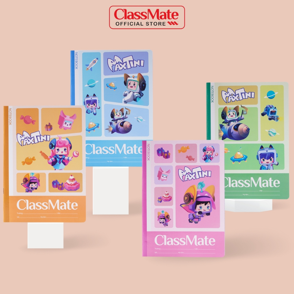 Vở Ô Li Classmate Vở 4 ÔLy (2.5x2.5mm) 80 Trang, Vở ÔLi Thiết Kế Maxtini Cán Màng Mờ, 100gsm Cho Các Bé Cấp1 NC1-80-005