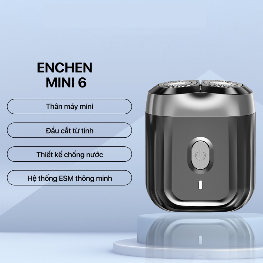 Ảnh Máy cạo râu Enchen Mini 6 lưỡi dao kép mỏng, chống nước IPX7 - Hàng chính hãng 1