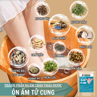 Ngâm chân thảo dược Fengcha ôn ấm tử cung, chống suy giáp, ổn định chu kỳ kinh,giảm chứng ớn lạnh toát mồ hôi hột