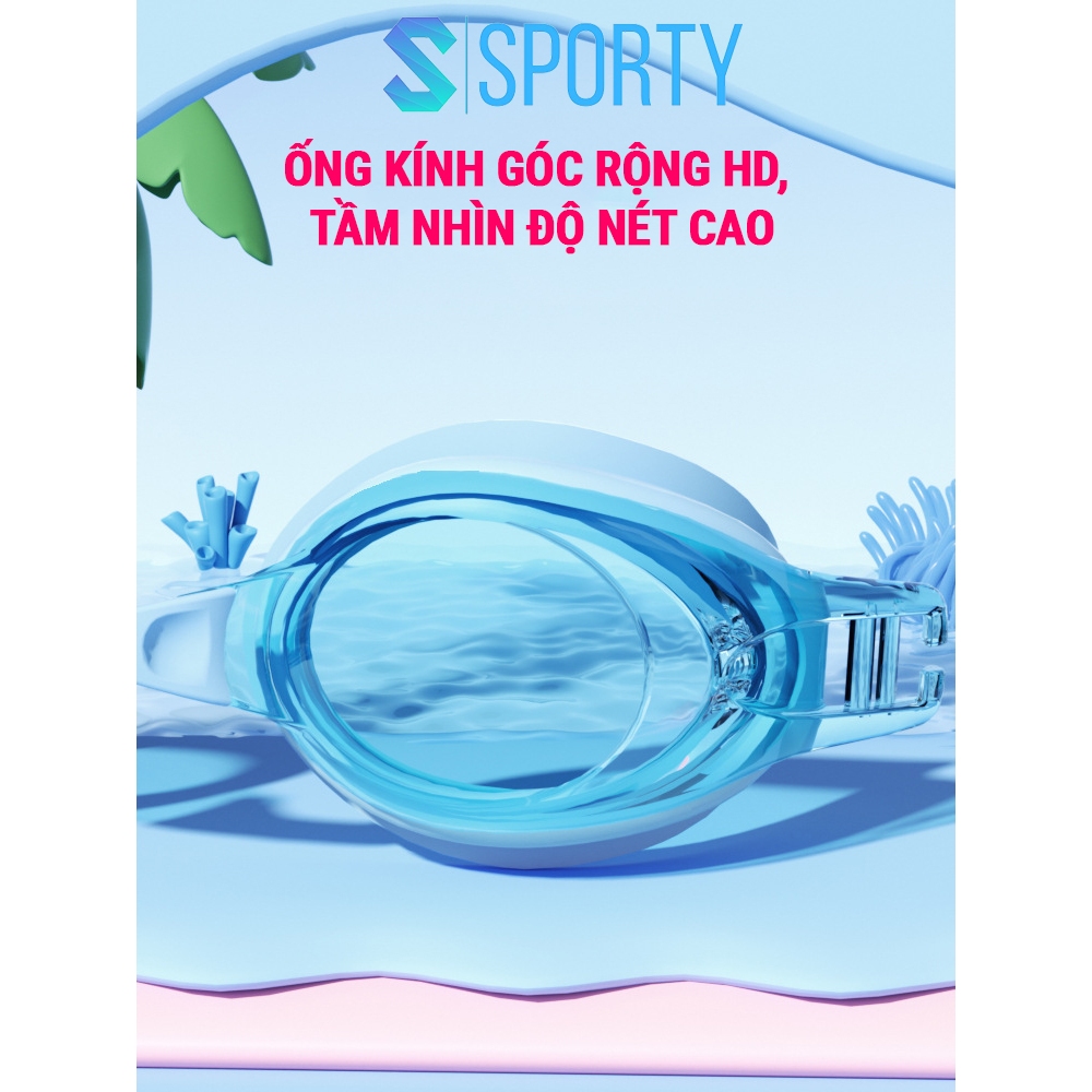 Kính bơi cho bé từ 3 tuổi SPORTY 366 ngắn nước, hạn chế sương mờ, bảo vệ mắt tuyệt đối