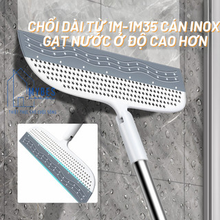 Chổi quét, gạt nước sàn nhà đa năng, bàn gạt vệ sinh kính dài từ 1m đến 1m35 cán thép inox chống gỉ, lưỡi chổi silicon