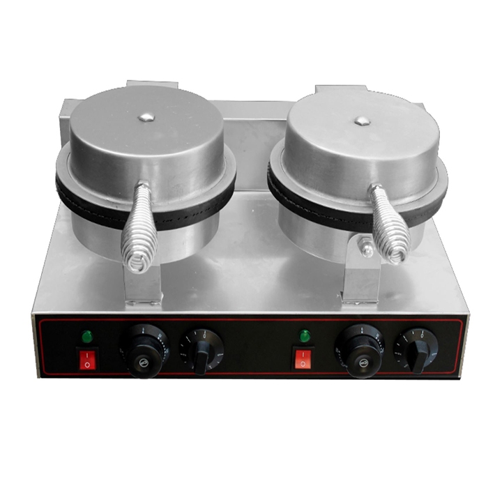 Máy làm vỏ ốc quế đôi công nghiệp 2400W kiểm soát nhiệt độ chính xác, bánh thơm ngon