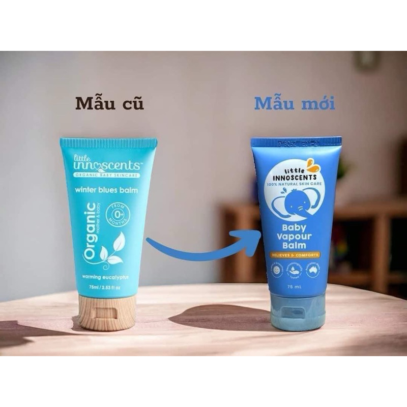 Dầu bôi ấm ngực Organic Little Innoscents cho bé 75ml của Úc tibongstore