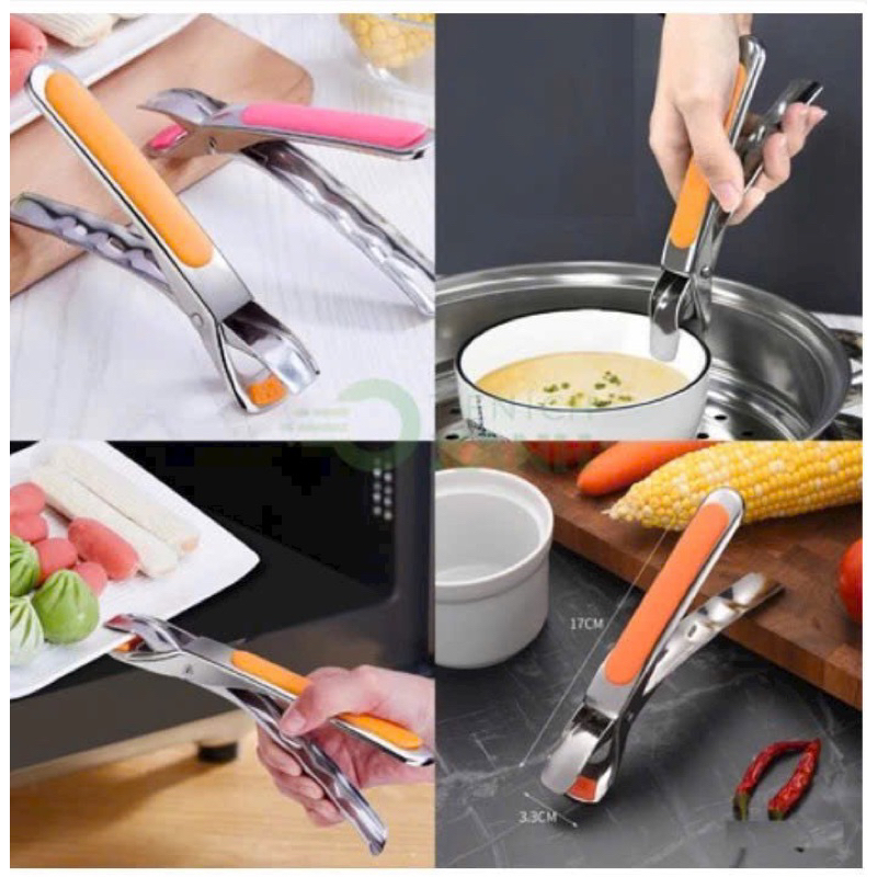 Kẹp gắp đổ nóng inox - gắp chén đĩa chịu nhiệt cao - kẹp chống bỏng tay khi bưng đồ (Tuyển   )