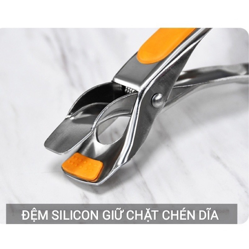 Kẹp gắp đổ nóng inox - gắp chén đĩa chịu nhiệt cao - kẹp chống bỏng tay khi bưng đồ (Tuyển   )