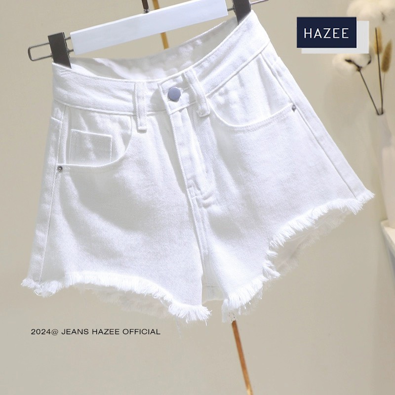 Quần đùi nữ HAZEE quần short vải JEANS Trắng ngắn thời trang TEEN có túi khỏe khoắn phong cách STYLE