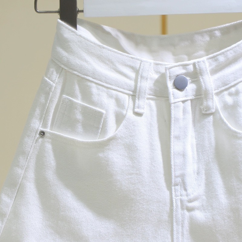 Quần đùi nữ HAZEE quần short vải JEANS Trắng ngắn thời trang TEEN có túi khỏe khoắn phong cách STYLE