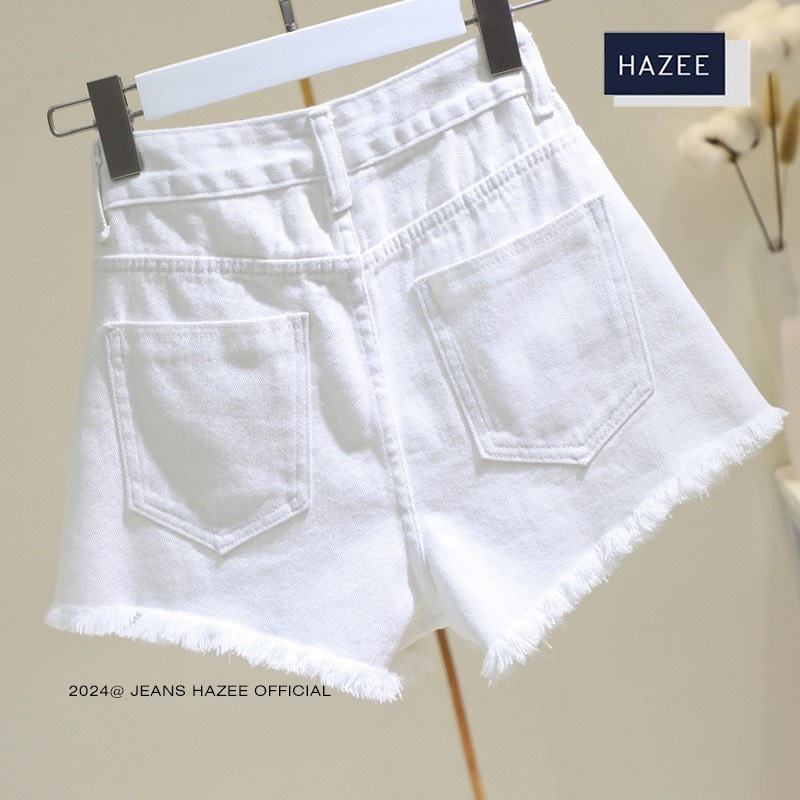 Quần đùi nữ HAZEE quần short vải JEANS Trắng ngắn thời trang TEEN có túi khỏe khoắn phong cách STYLE