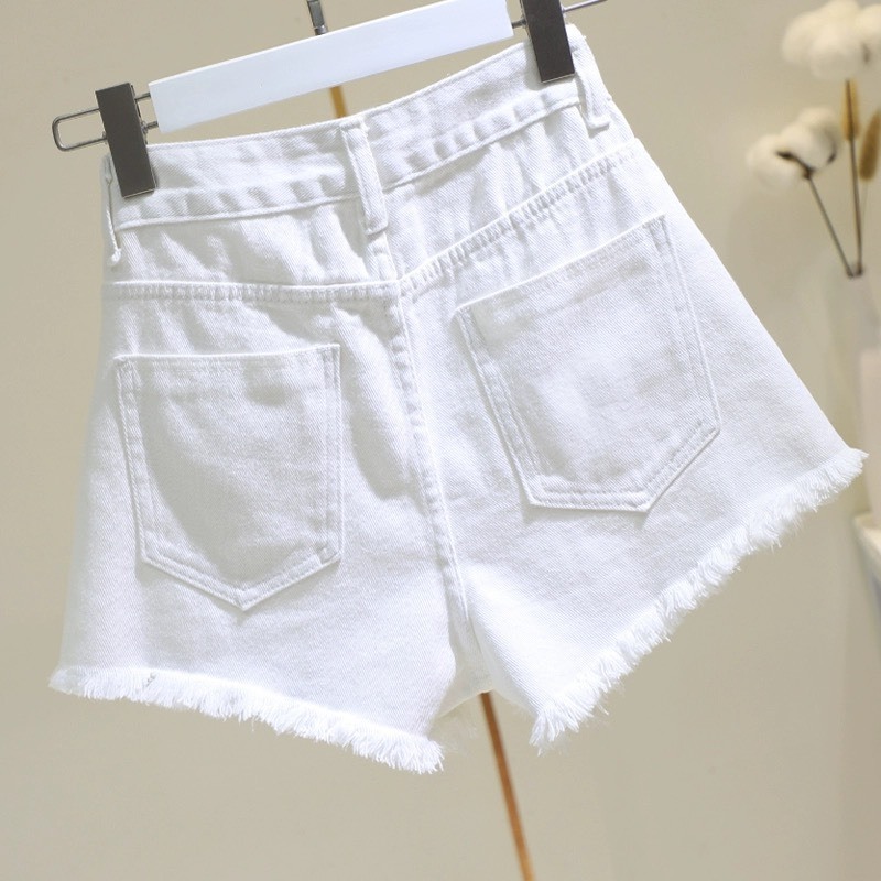 Quần đùi nữ HAZEE quần short vải JEANS Trắng ngắn thời trang TEEN có túi khỏe khoắn phong cách STYLE