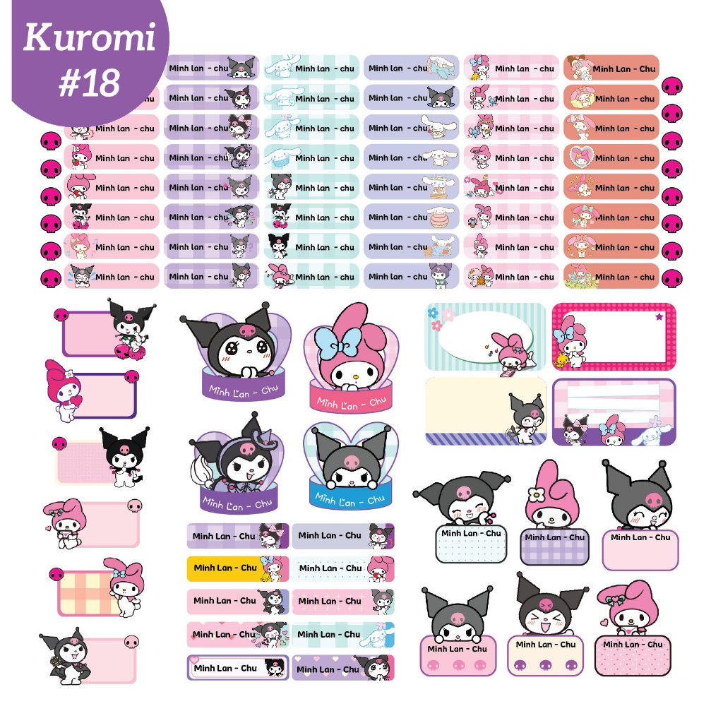 Nhãn vở, sticker in tên bé theo yêu cầu chủ đề các nhân vật Capybara ...