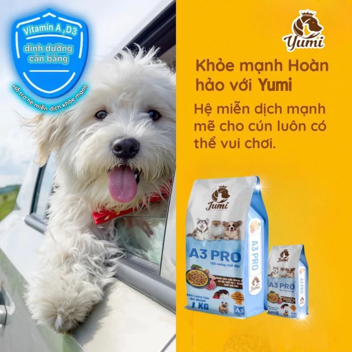 Hạt cho chó YuMi A3 Pro thức ăn hạt cho chó chứa dầu cá hồi cho cún đầy đủ dinh dưỡng phù hợp mọi độ tuổi mọi giống chó – 4