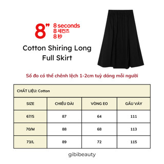 Váy dài 8SECONDS Cotton Shiring Long Full Skirt