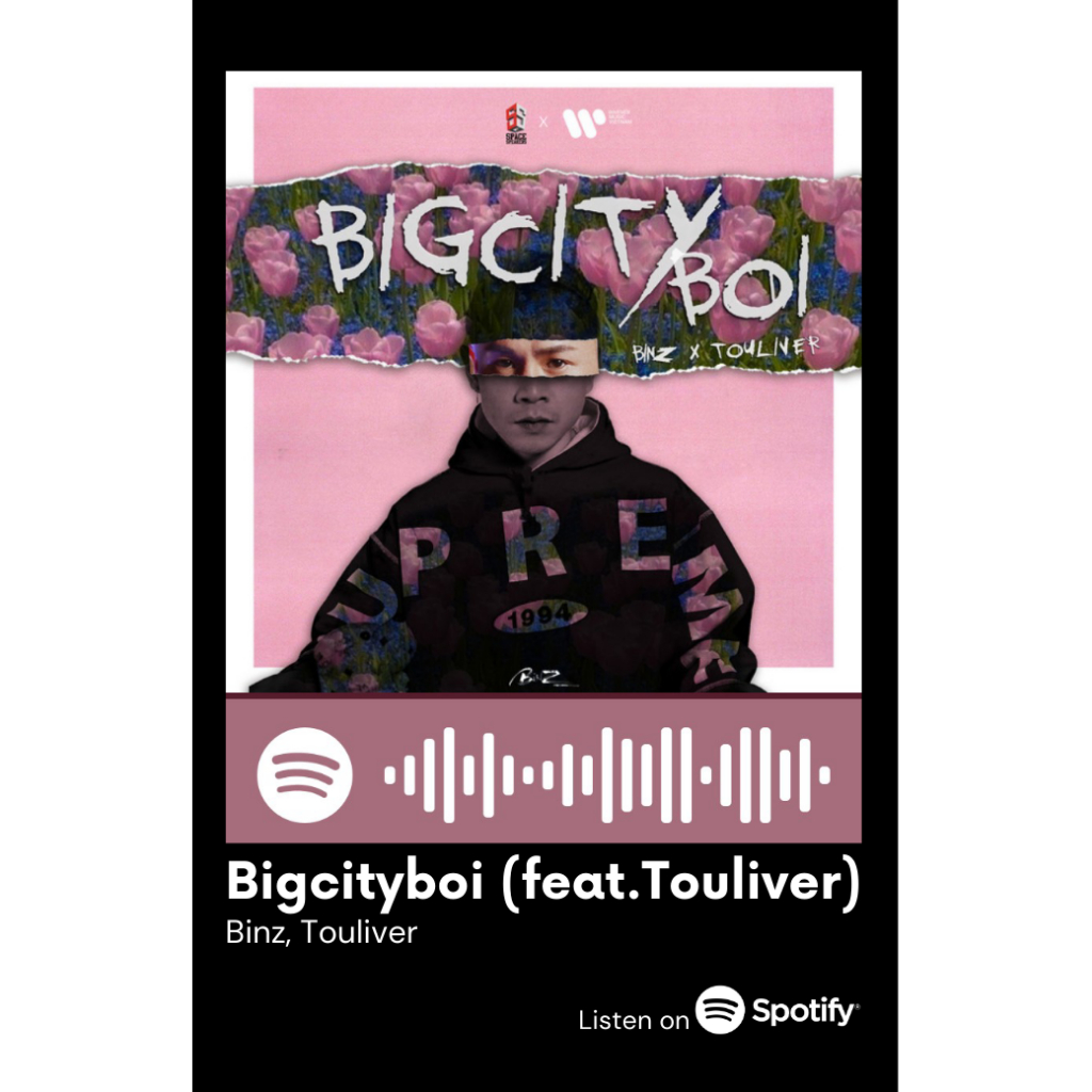 [Vui lòng đặt từ 2c]Thẻ Spotify ca sĩ Binz (có thể quét được mã)