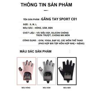 Găng Tay Tập Gym Nữ Cao Cấp SPORT Hở Ngón Chống Trượt, Chống Trai Tay, Phù Hợp Gym, Thể Thao, Đạp Xe...