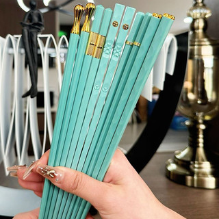 Set 5 Đũa sợi thuỷ tinh xanh ngọc không mốc,kháng khuẩn,chịu nhiệt cao sang chảnh