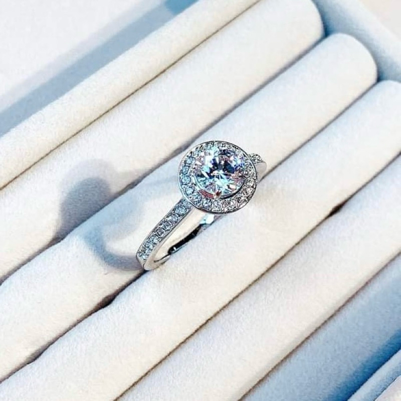 CHÍNH HÃNG - SWAROVSKI Angelic ring (Round cut, White, Rhodium plated ...
