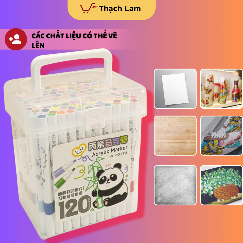 [Tết Cào là có quà]Giao Hỏa Tốc – Bút Acrylic Marker No.9131 60/80/100/120 Màu Vẽ Đa Chất Liệu
