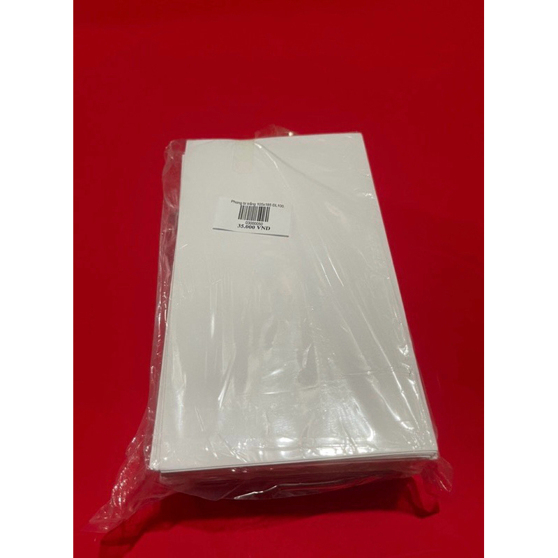[SỈ] 100 CÁI PHONG BÌ TRẮNG KT10x18CM ĐL120 - VPP QUỐC HUY.