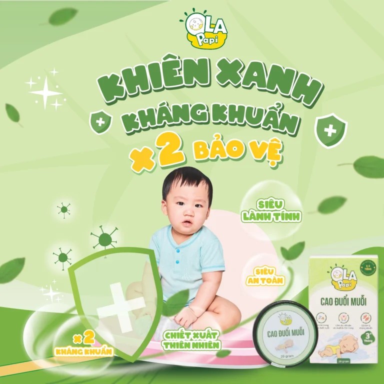 Cao đuổi muỗi trẻ em Ola PaPi lọ 20gr