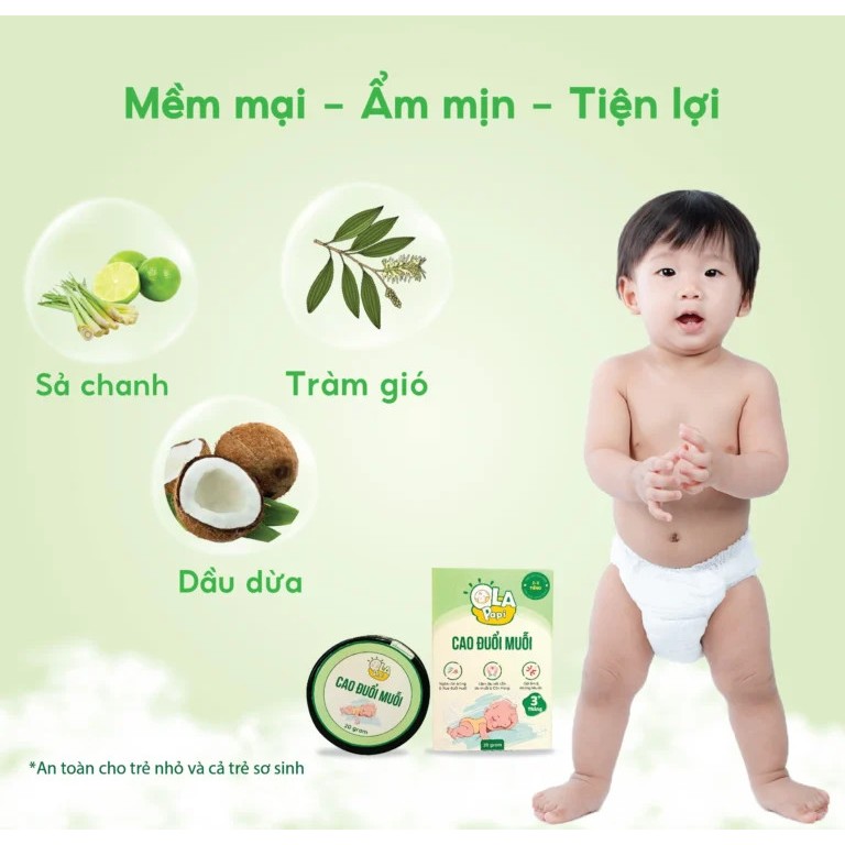 Cao đuổi muỗi trẻ em Ola PaPi lọ 20gr