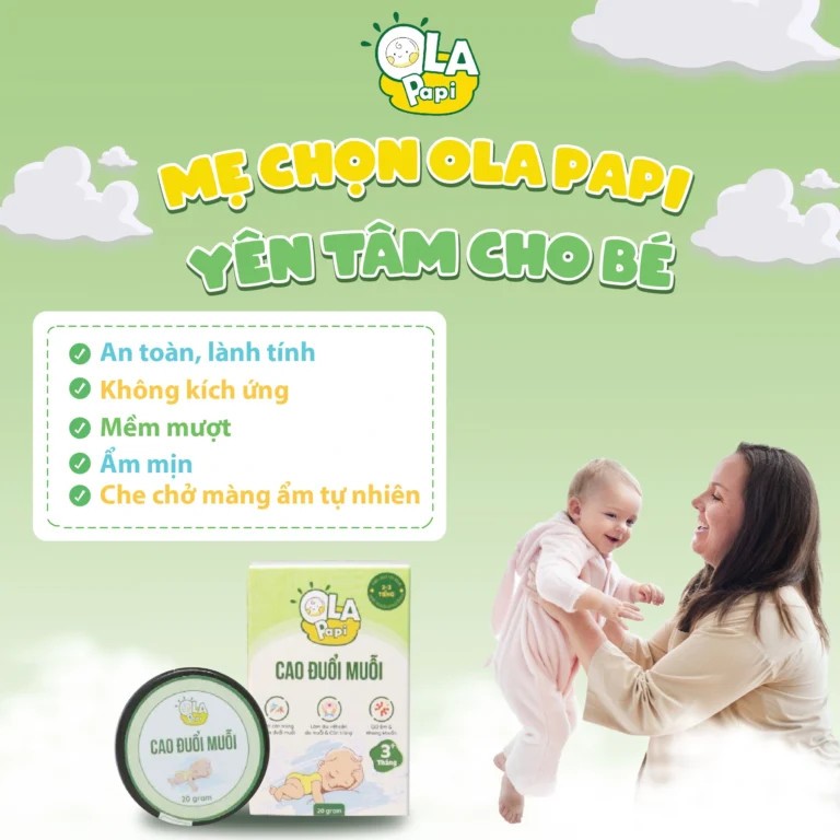 Cao đuổi muỗi trẻ em Ola PaPi lọ 20gr
