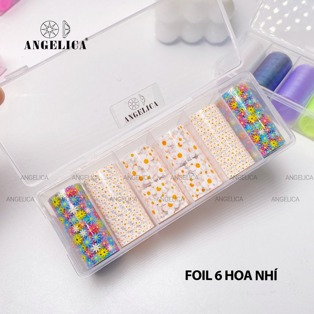 Set Foil Nail cuộn Dán Móng Nhiều Họa Tiết Trang Trí Móng ANGELICA SF