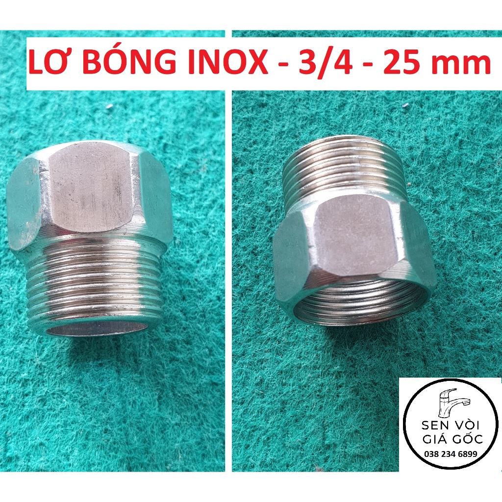 Lơ inox bóng 3/4 (Lơ 25mm)| Nối ren trong ren ngoài| Lơ inox | Shopee ...