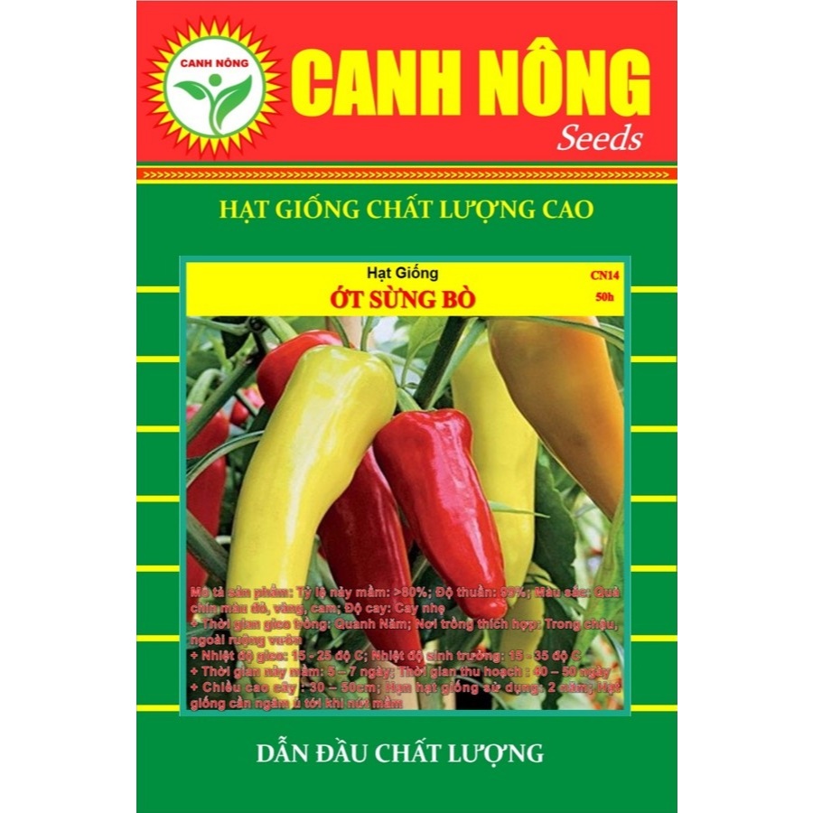 Hạt giống Ớt nảy mầm tốt, trồng quanh năm, Hạt giống rau củ quả trồng chậu - Hạt giống CANH NÔNG