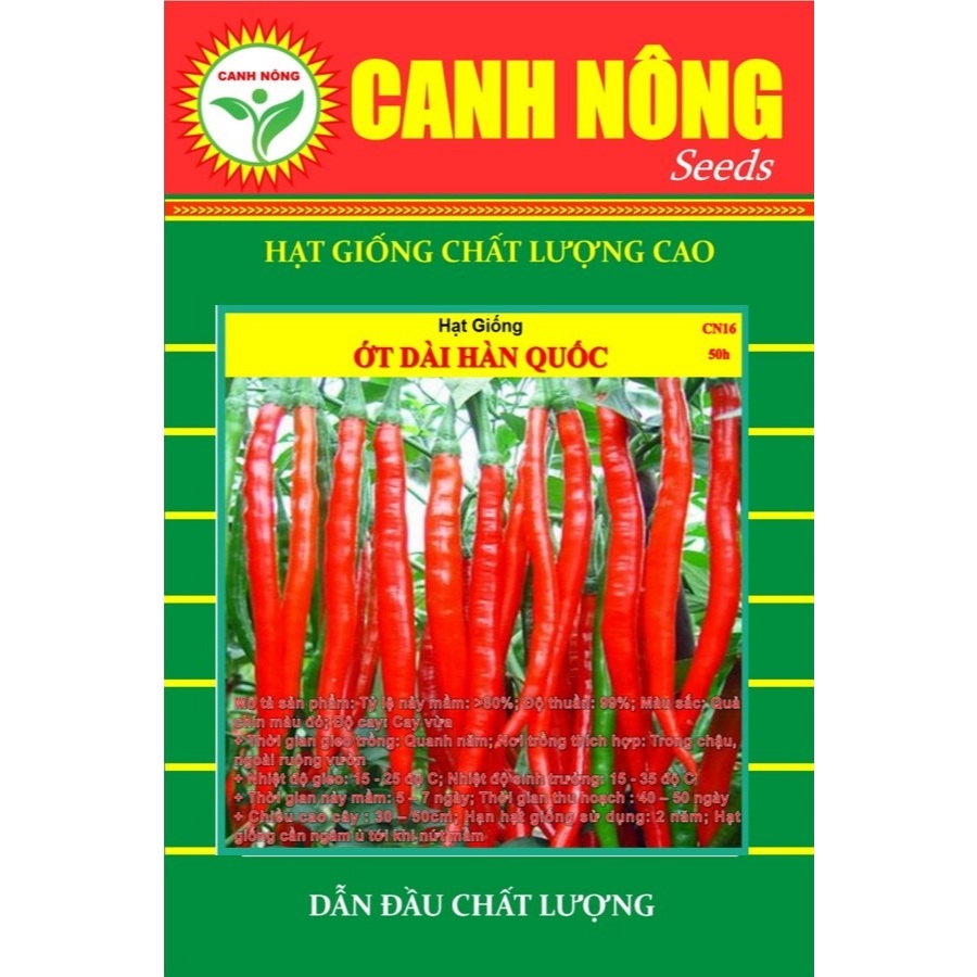 Hạt giống Ớt nảy mầm tốt, trồng quanh năm, Hạt giống rau củ quả trồng chậu - Hạt giống CANH NÔNG