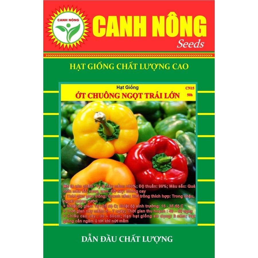 Hạt giống Ớt nảy mầm tốt, trồng quanh năm, Hạt giống rau củ quả trồng chậu - Hạt giống CANH NÔNG