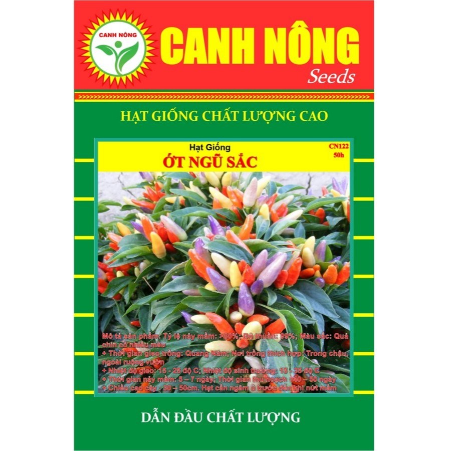 Hạt giống Ớt nảy mầm tốt, trồng quanh năm, Hạt giống rau củ quả trồng chậu - Hạt giống CANH NÔNG