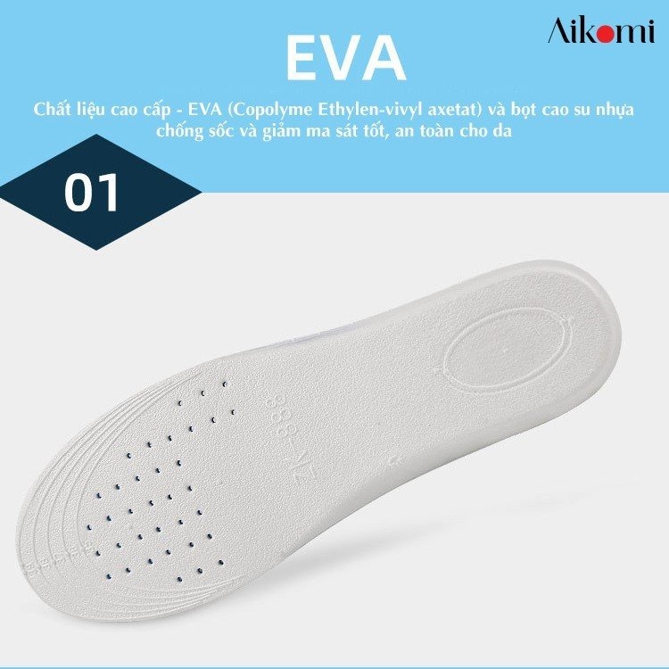 Ảnh Lót giày cao su tăng chiều cao, độn đế tăng 1,5-3cm AIKOMI L13 cả bàn đàn hồi thoáng khí 2
