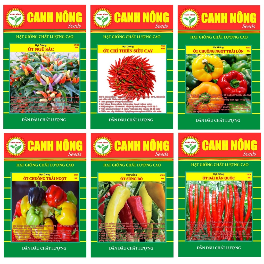 Hạt giống Ớt nảy mầm tốt, trồng quanh năm, Hạt giống rau củ quả trồng chậu - Hạt giống CANH NÔNG