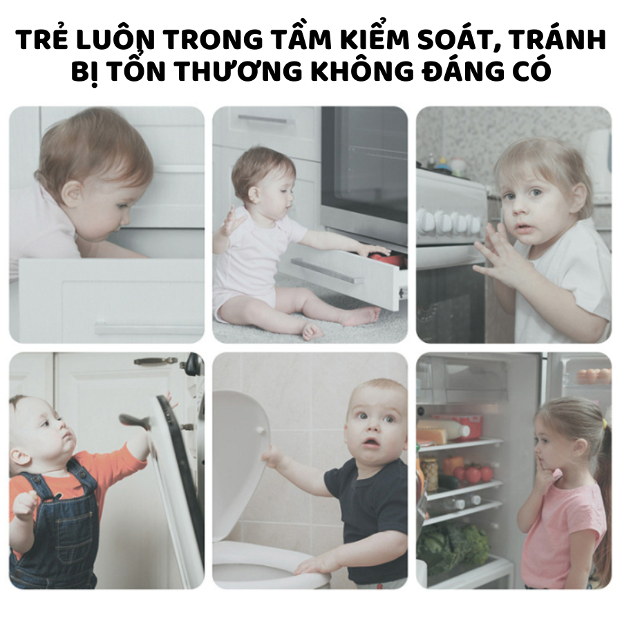 Khóa Cửa Tủ, Khóa Ngăn Kéo Chống Kẹp Tay Bảo Vệ An Toàn Cho Bé, Tránh Tổn Thương