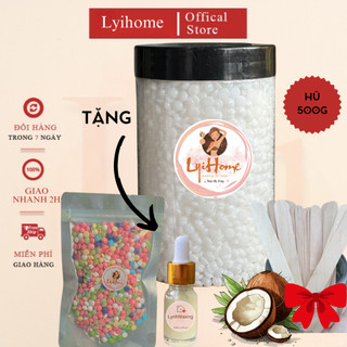 [TẶNG 100G+SERUM] Hũ 500g sáp wax lông sữa dừa cao cấp lyihome, sáp wax nóng chất dẻo dễ thao tác
